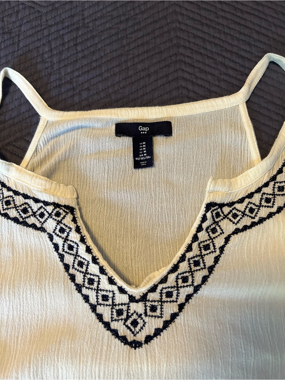 GAP White Embroidered Halter Top M - Picture 3 of 9